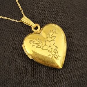 Vintage Heart Locket Necklace | 12K Gold-Filled Locket + 14K Gold Chain